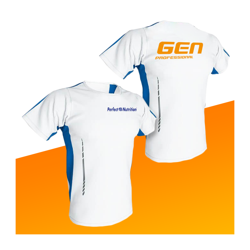 GEN CAMISETA TECNICA BLANCO/AZUL