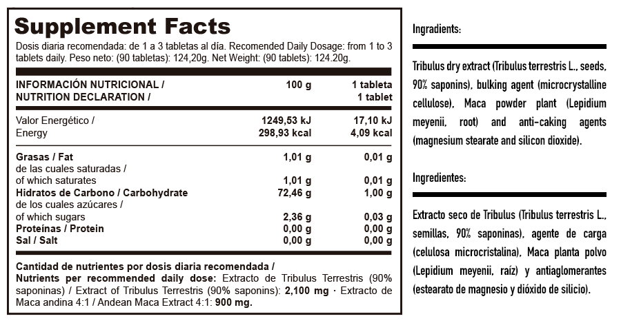 Supplement Facts Testo Flow